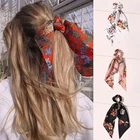 Модный шарф-лента для хвоста, эластичная резинка для волос для женщин и девушек, ленточный бант с цветочным принтом, резинки для волос, милые резинки для волос