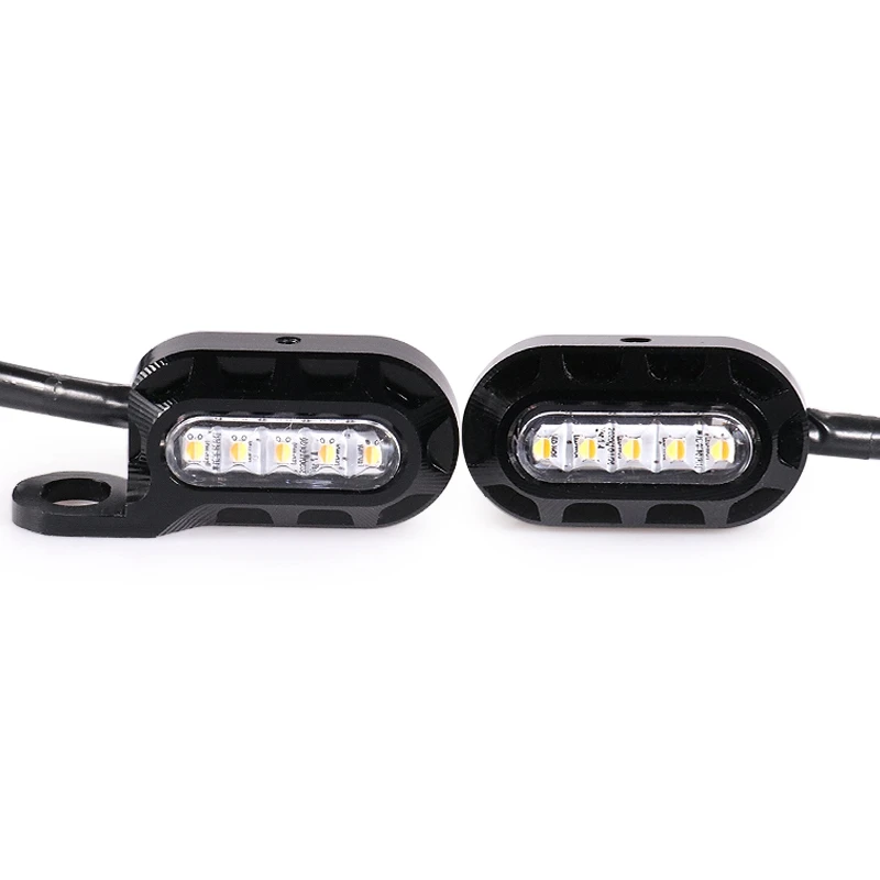 

1 Pair Motorcycle Mini LED Handlebar Turn Light Daytime Running Turn Indicator Signal Blinker Lamp for 883 1200