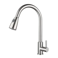 brushed nickel kitchen faucet single hole pull out spout kitchen sink mixer tap stream sprayer head black mixer tap
