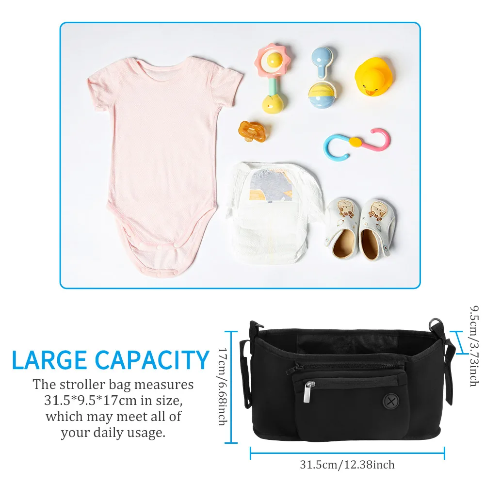 

2 in 1 Portable Stroller Organizer Trolley Bag Hook Stroller Bag Baby Stroller Accessories Corporate For Trolley Organizer Bag