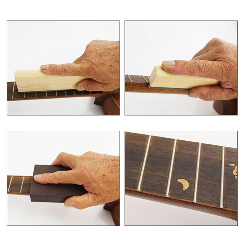 

Long and Short Guitar Fret Files Set Crowning Luthier File Cutting Edge Tool Leveling Fret Repair Sanding Wood with Sanding Bloc