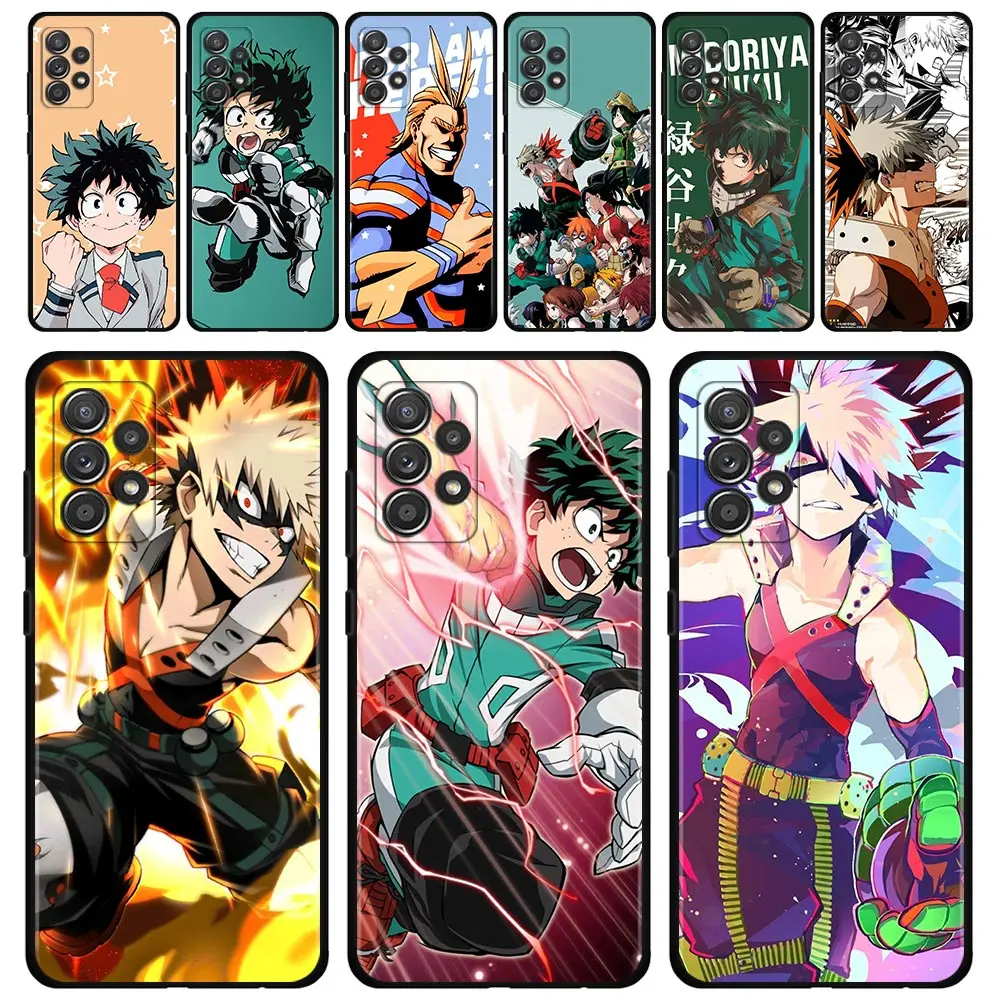 

Case For Samsung Galaxy A51 A71 A41 A31 A11 A01 A72 A52 A42 A32 A22 A21s A02s A12 A02 Black Phone Shell Boku no Hero Academia