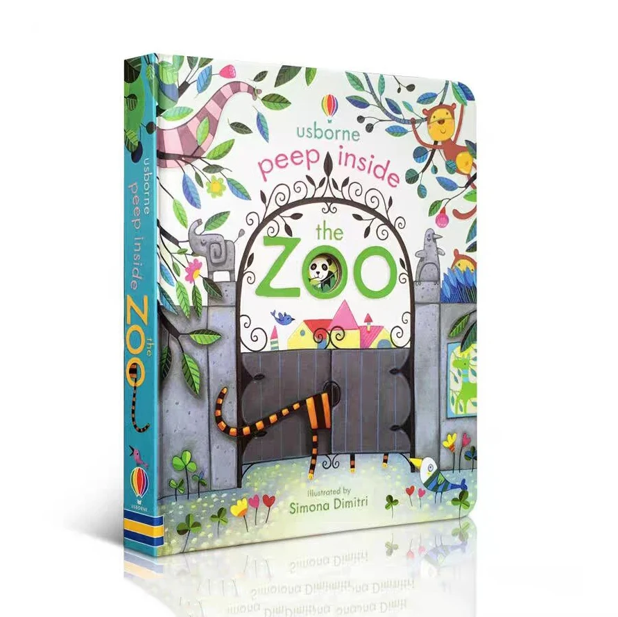Детский учебник для чтения с животными Usborne Peep Inside The Zoo|Комиксы и графические