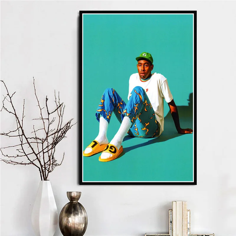 Холст Плакаты с живописью и принтом в стиле «хип-хоп» реперская музыка Tyler The Creator Wall Art абстрактные картины декорации Декор для дома образы - Цвет: Orange