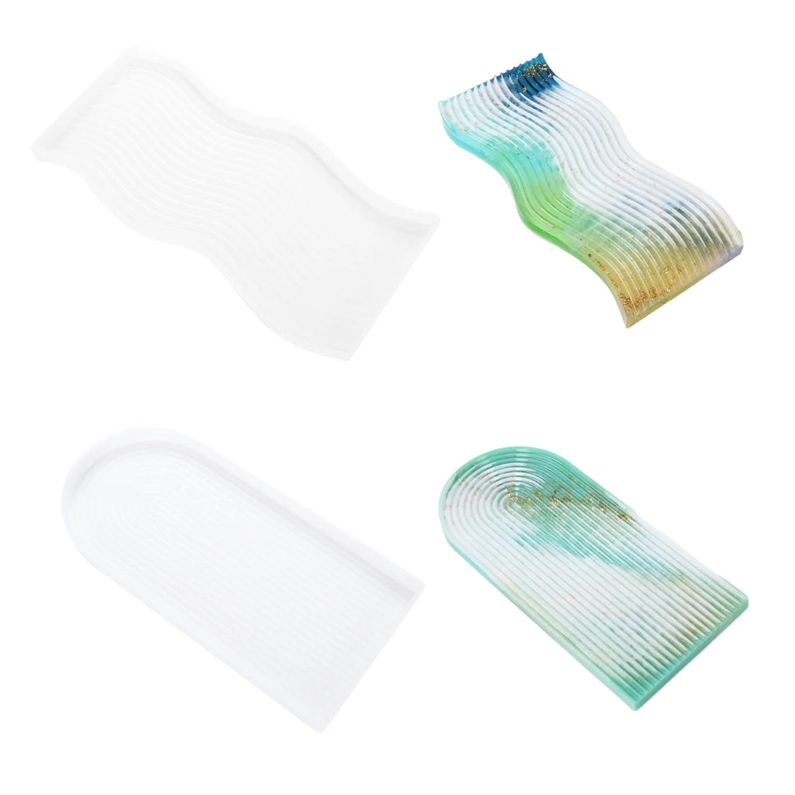 

1PC Wavy Tray Epoxy Resin Mold Serving Board Plate Silicone Mould DIY Crafts Cement Resin Mold Ornaments Casting Tools Dutiful