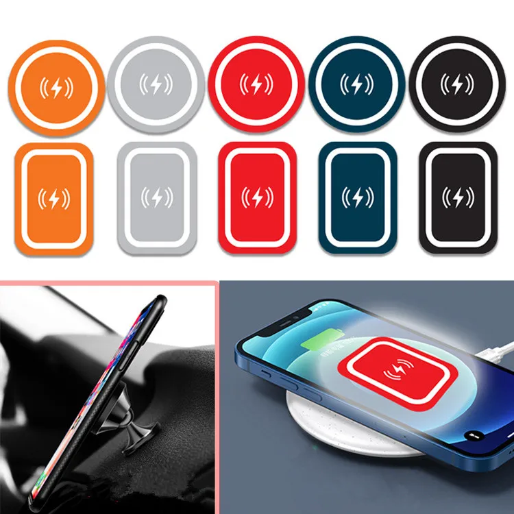 100pcs colorful Metal Plate Disk Sheets For Wireless Charger Magnet Plate Disk For Car Wireless Mobile Phone Holder Sheet