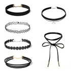 Женское бархатное кружевное ожерелье-чокер ручной работы