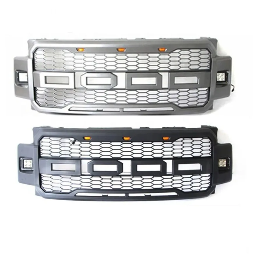 Серый/черный решетка гриль Led для Ford F250 F350 SuperDuty сталь Raptor стиль 2017 2018 2019|Номерной