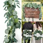 Искусственная зеленая гирлянда из эвкалипта, листья, лоза, искусственные растения для украшения свадьбы, для домашней вечеринки на день рождения