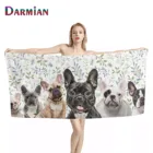 Пляжные полотенца DARMIAN с 3D рисунком бульдога корги, домашний текстиль из микрофибры, полотенце для лица и волос, спортивное полотенце для спа-ванны