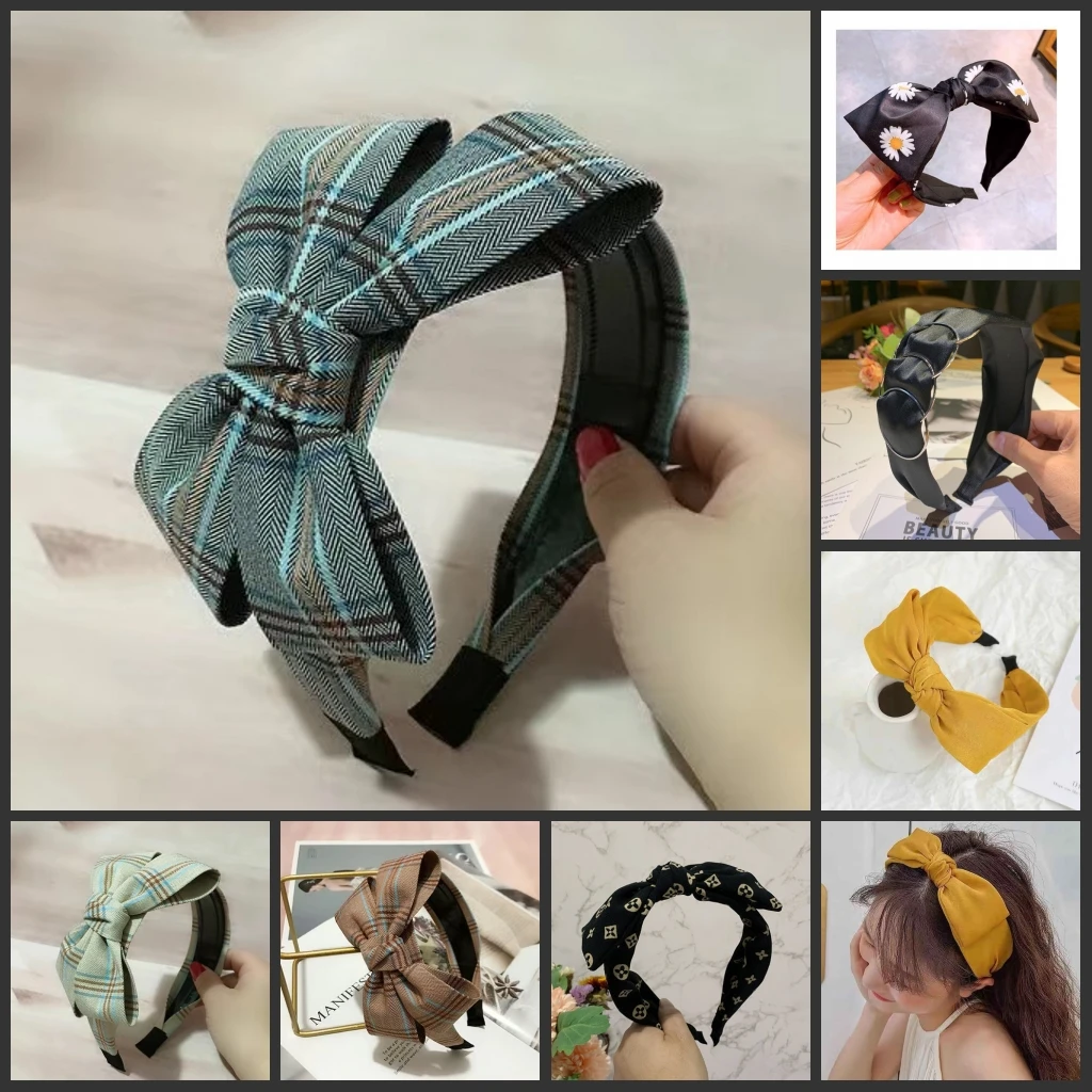 

2021 New Fashion Solid color fabric cross-knotted wide-brim headband Hairpin Temperament Headdress Hair Accessories