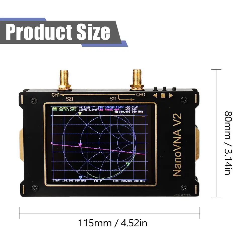 Analizador de red de Vector 3G, pantalla grande de 3,2 pulgadas, S-A-A-2, Analizador de antena NanoVNA V2, de onda corta, HF, VHF, UHF, medida, filtro de duplexor