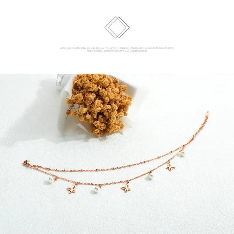 Oumart ножной браслет японские и корейские модные аксессуары цвет золотой розы