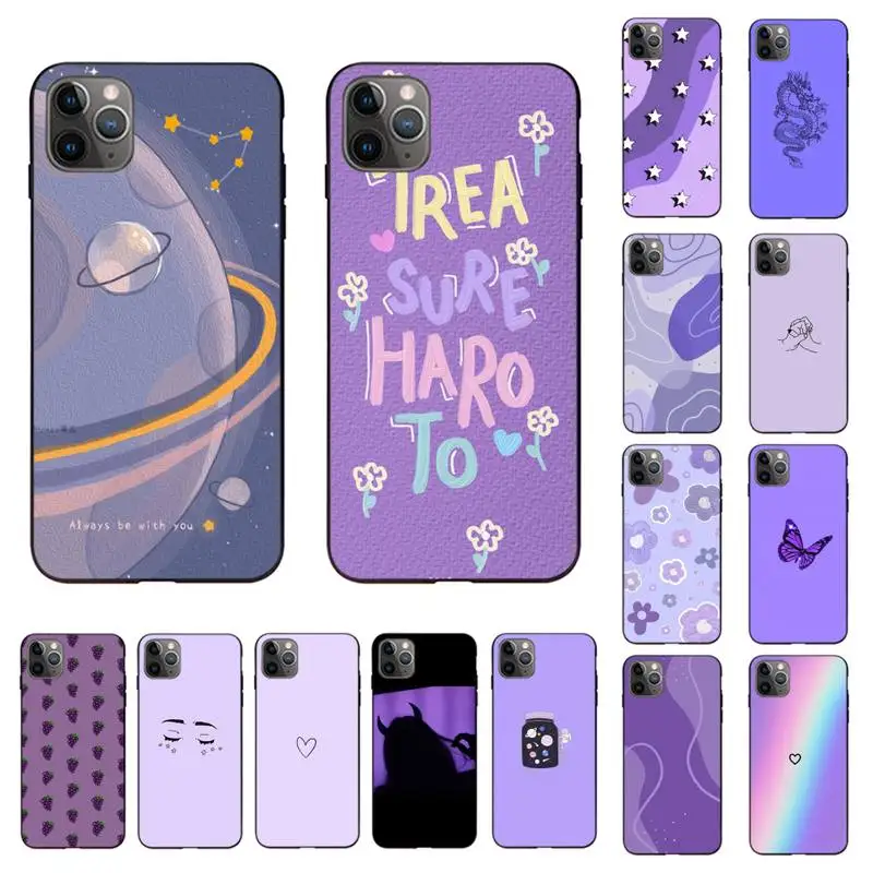

Purple background pattern Phone Case for iPhone 13 11 12 pro XS MAX 8 7 6 6S Plus X 5S SE 2020 XR cover