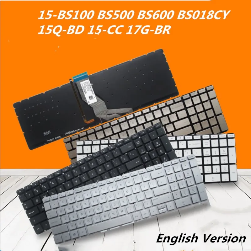 Клавиатура с английской раскладкой для ноутбука HP 15-BS100 BS500 BS600 BS018CY 15Q-BD 15-CC 17G-BR -