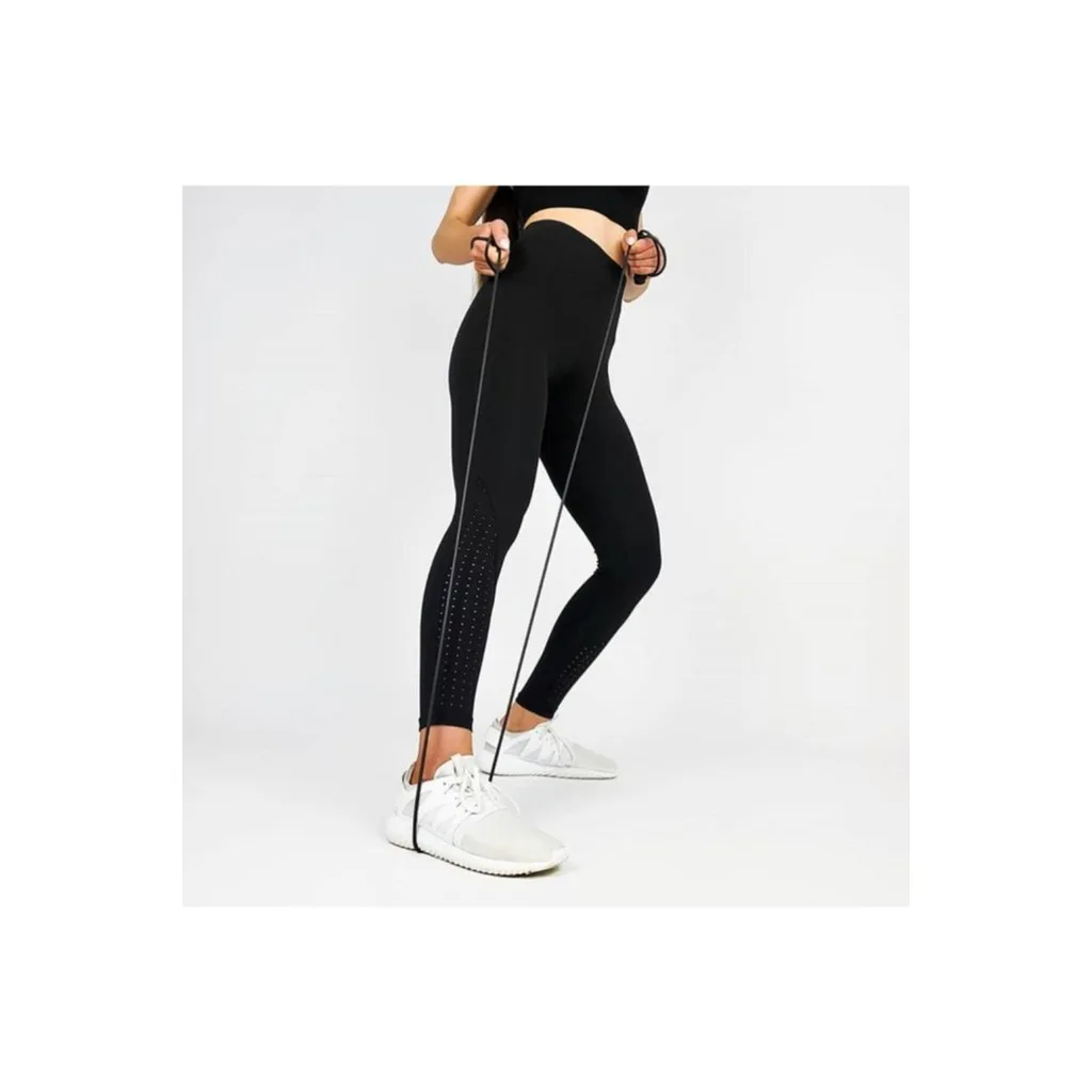 Women Black High Waist Laser Cut Sports Leggings 231