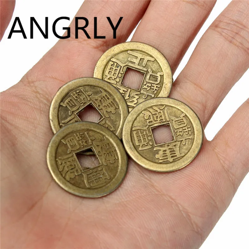

ANGRLY 24mm Chinese Feng Shui Lucky Ching/Ancient Coins Educational Emperors Antique Fortune Money Party Copper Craft Supplies