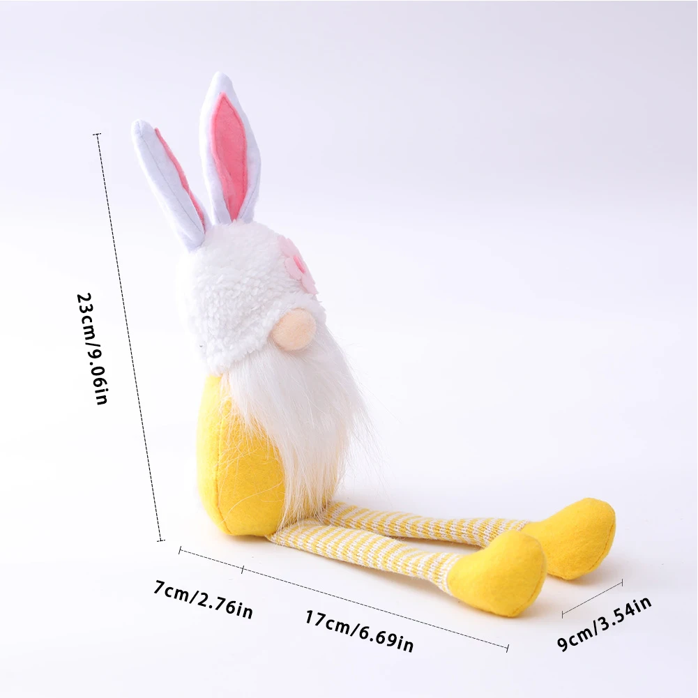 

Easter Standing Bunny Gnome Handmade Tomte Rabbit Collectible Figurine Faceless Doll Decorations Room Elf Holiday Gift Kids Toys