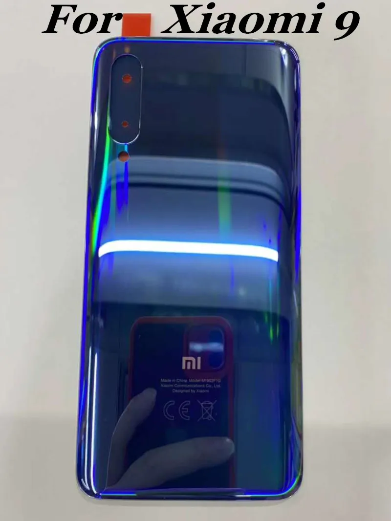 100% оригинал для Xiaomi 9 стеклянная задняя крышка аккумулятора с клеем панель