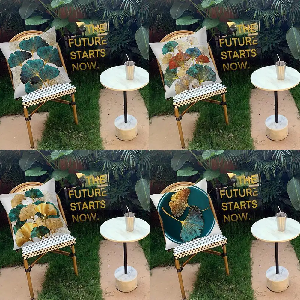 

Ginkgo лист 45*45 односторонняя персиковая наволочка домашняя Новогодняя Подушка Рождественский новый декоративный чехол R7d2