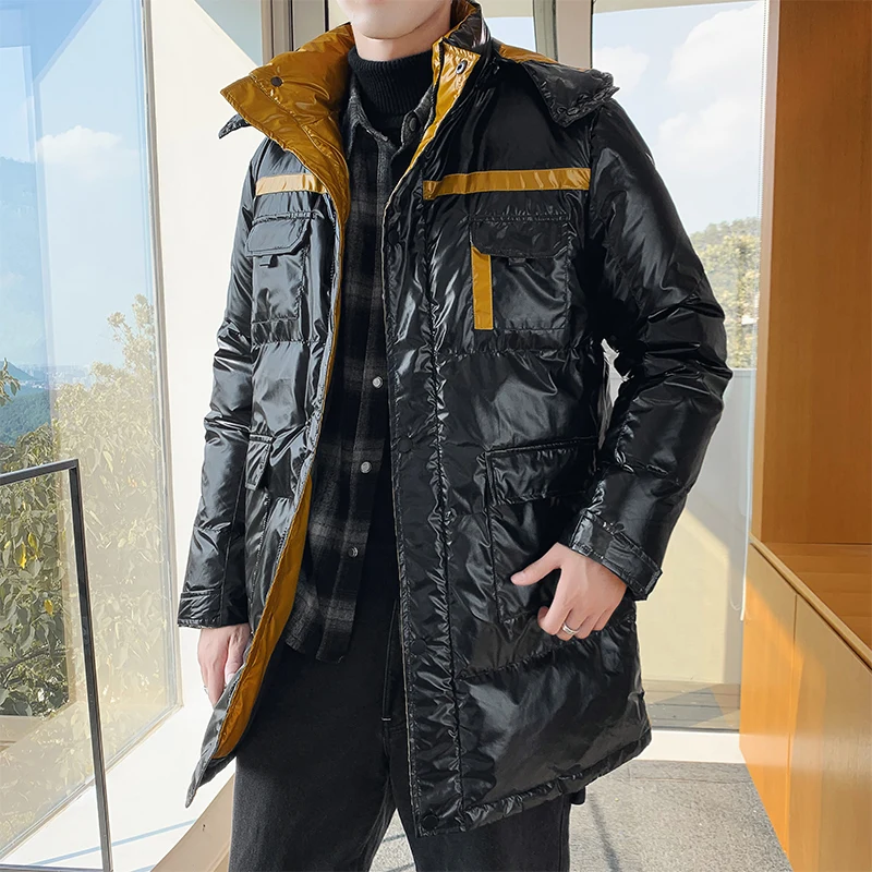 Men's down jacket personalty style comfortable and casual keep warm gloosy color trendy coat high quality