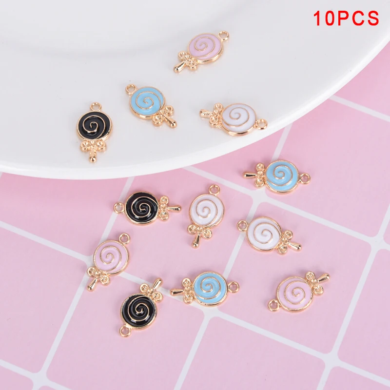 10 шт./лот эмаль леденец конфеты подвески металлические из сплава милые леденцы