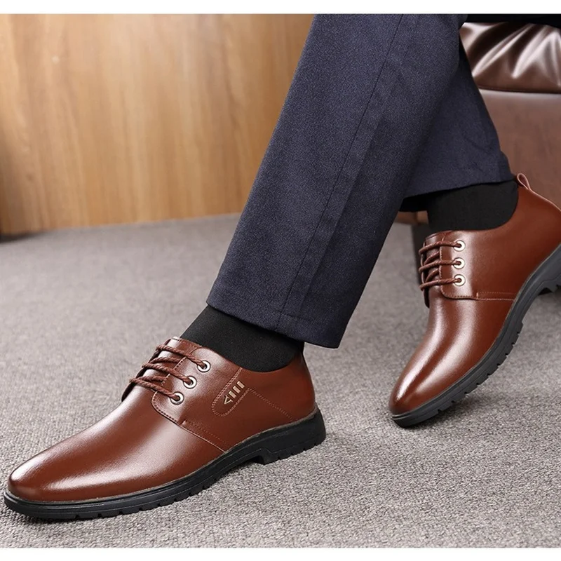 

Explosive Leather Shoes Spring and Autumn Men's Formal Wear Business Casual Shoes Work Shoes Soft Soled Non-slip Shoes Italy