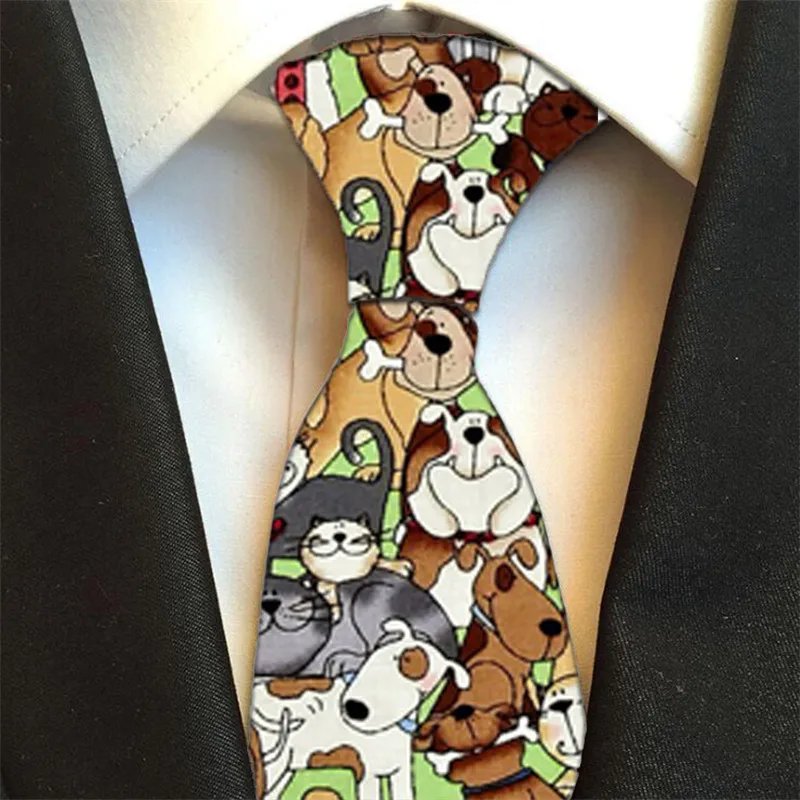 Классический мужской галстук из полиэстера, новый дизайн, галстуки с принтом, 8 см, забавные галстуки с цветами для мужчин, деловой костюм, Свадебная вечеринка