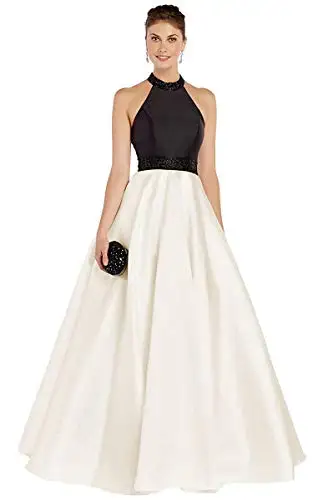 

Beaded Halter Formal Evening Dresses for Women Long Prom Dress Party Princess Ballgown satin dress party formal