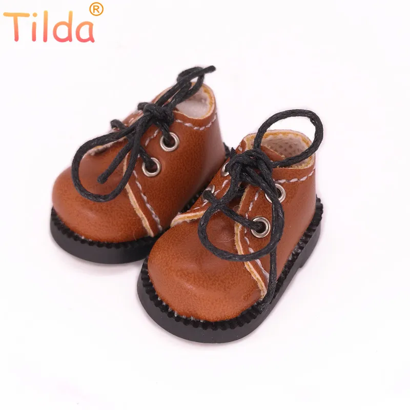 brown Тильда 1/6, игрушечные сапожки, обувь для куклы Blythe Realfee, 4 см, мини сапоги, обувь для Аксессуары для куклы blyth для EXO KPOP 15 см - Цвет: brown