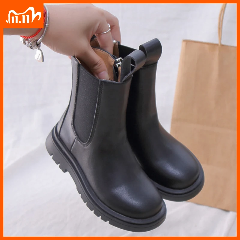 Ботинки-челси детские осенне-зимние кожаные в британском стиле | Детская одежда и