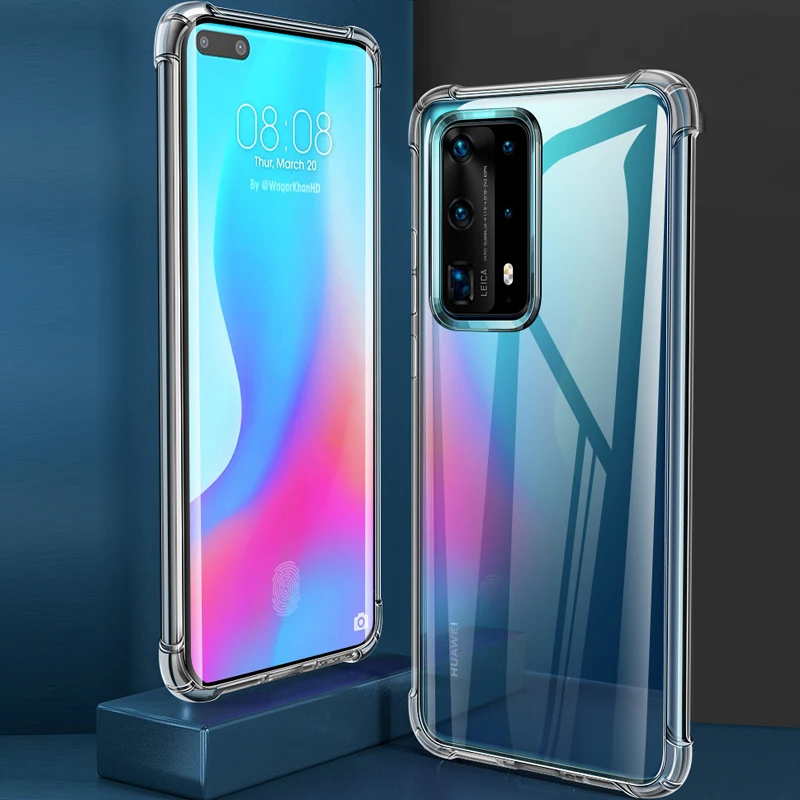 Прозрачный чехол для huawei p40 pro p20 p30 lite чехлы honor 20 10 light 10i силиконовый ударопрочный