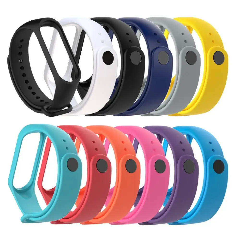 Ремешок силиконовый для xiaomi Mi Band 3 сменный Браслет наручных часов аксессуары