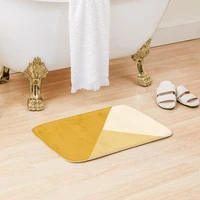 gradient geometry mustard bath mat cartoon doormat home anti slip modern shower room living room decoration rug pad bathroom