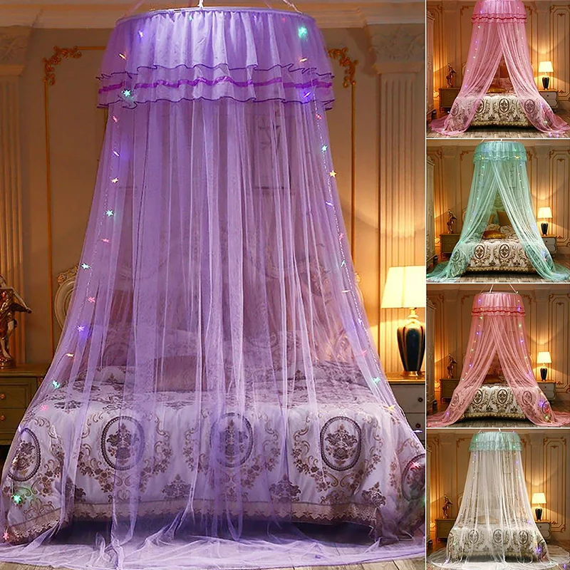 

Mosquito Net For Double Bed Single-door Dome Hanging Bed Curtain Princess Mosquito Bed Netting Canopy Room Decoration