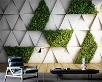custom wallpaper nordic plant geometric four leaf clover square tv background wall painting waterproof material