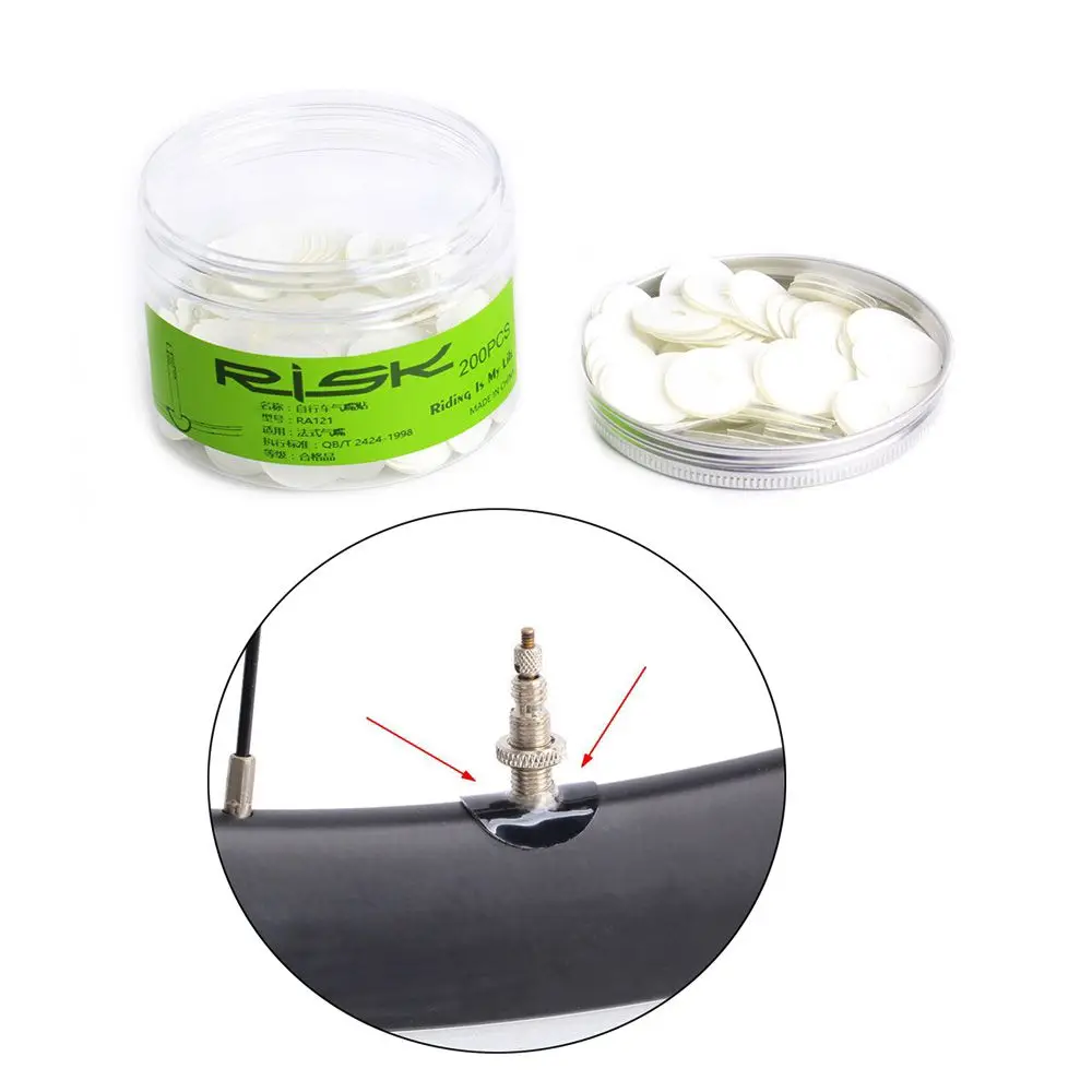 

20pcs RISK Mountain Road Bike Bicycle French Presta Valve Sticker Rim Protection Gas Air Nozzle Glue Pad Tube Tire Gasket