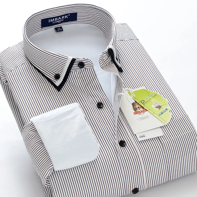 Winter Thick Shirts Men Formal Extra Large Cotton Long Sleeve Full Dress High Quality Plus Size M-4XL 5XL 6XL | Мужская одежда