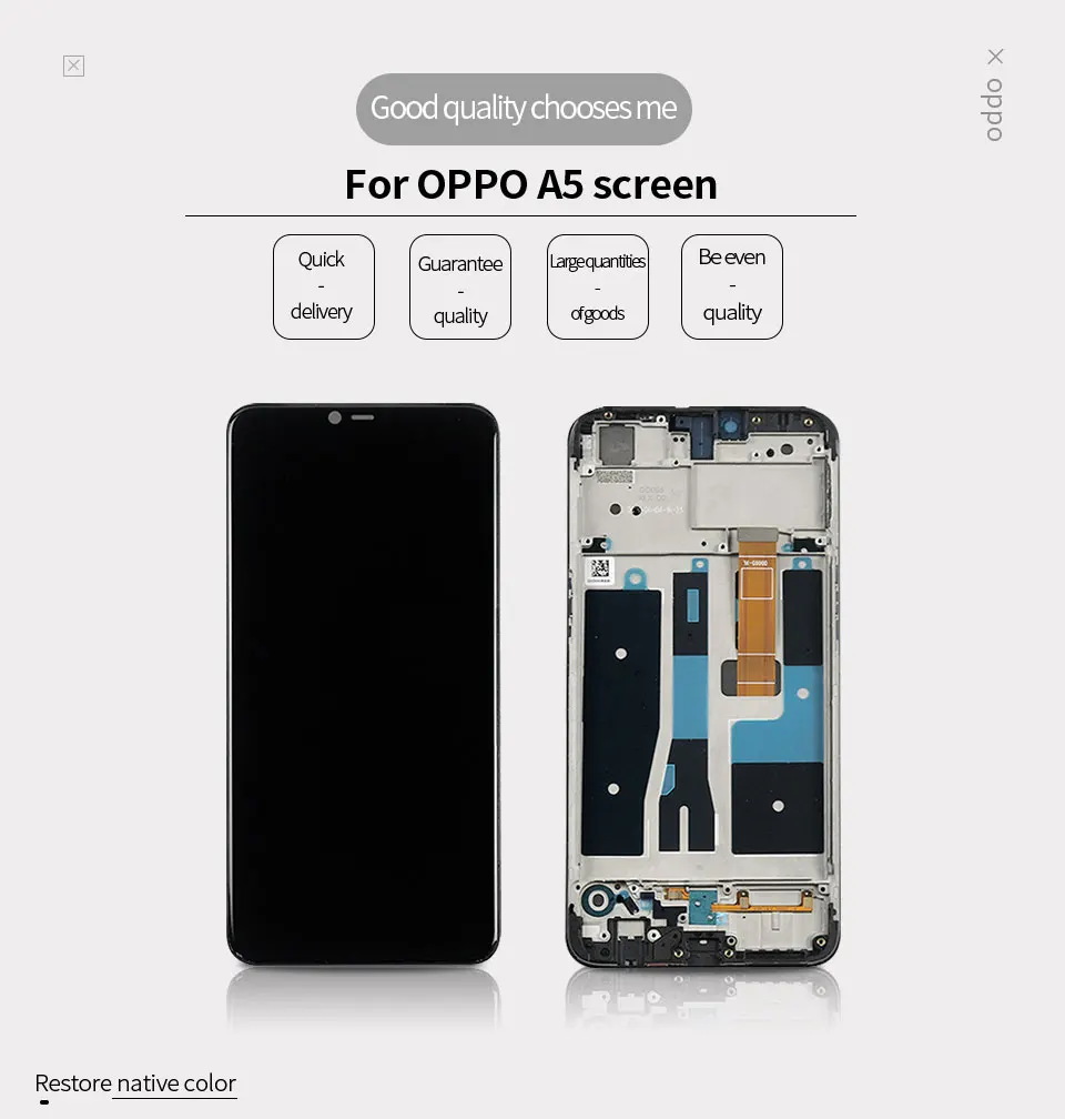 6," ЖК-экран для OPPO A5 A5S AX5 AX5S, сенсорная панель, дигитайзер для OPPO A5 AX5, дисплей с рамкой