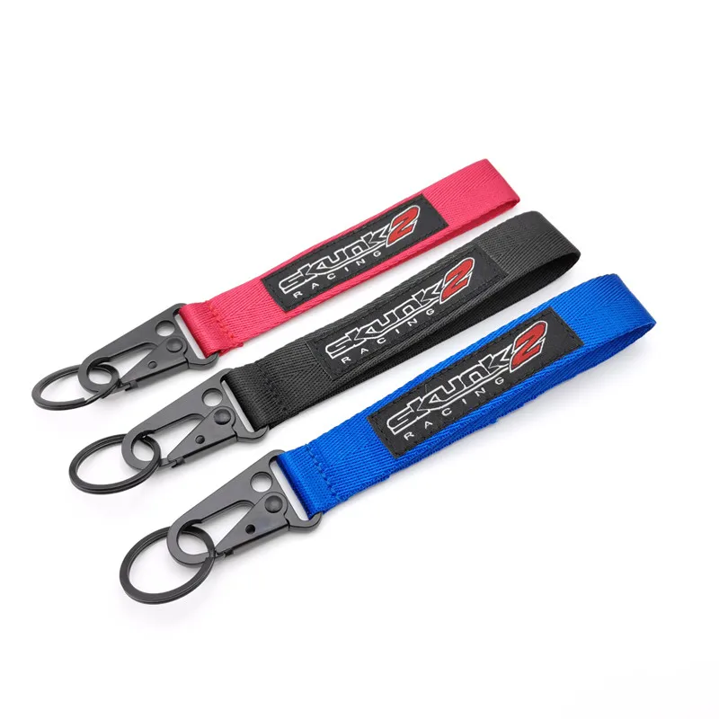 

Skunk2 Racing Emblem Key Chain Key Ring Nylon Cloth Material Embroidery Key Holder For JDM Racing Culture Lovers