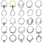 Кольцо для пирсинга носа, наручное украшение из титановой стали с опалом