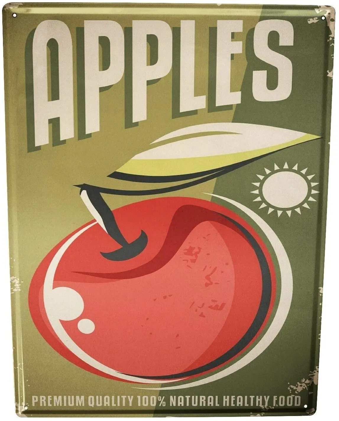 

Tin Sign (Nostalgic and Funny Apple) 12x8 inch Decoration Bar, Home Cafe Wall, Retro Decoration