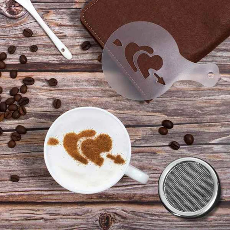 

NHBR Нержавеющая сталь кувшин для вспенивания молока на 20Oz шейкер для кофе Duster сахарная пудра какао сито с капучино трафарет