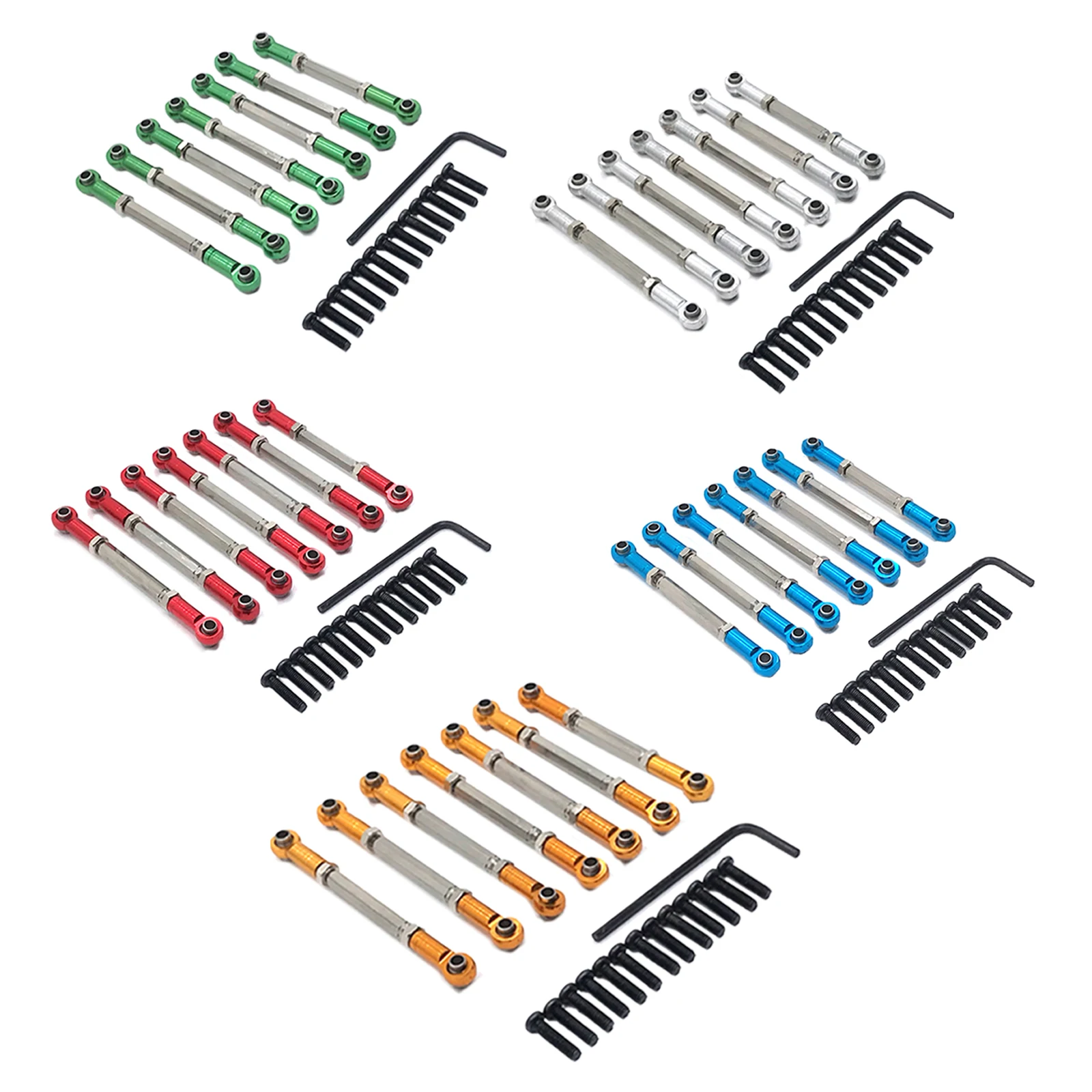 

7Pack RC Metal Adjustable Steering Servo Link for WLtoys 104001 Crawler Car