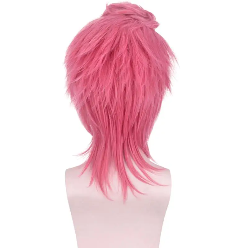

35cm 13.8" JoJo's Bizarre Adventure Golden Wind Trish Una Curl Short Wigs Heat Resistant Synthetic Cosplay Costume Hair