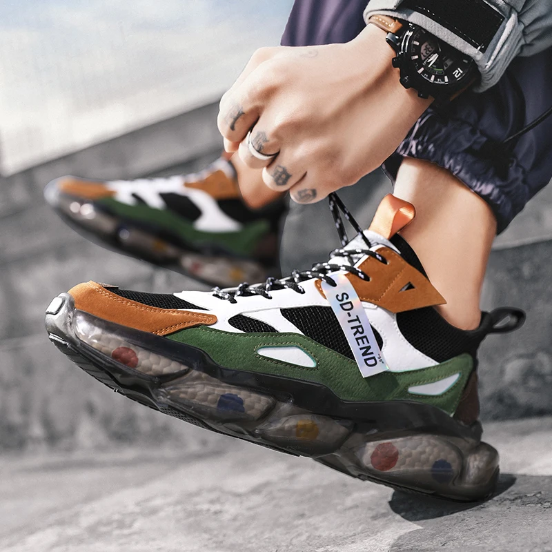 

Classic men's shoes high-top comfortable breathable non-leather casual sports shoes flat bottom lace-up running shoes outdoor