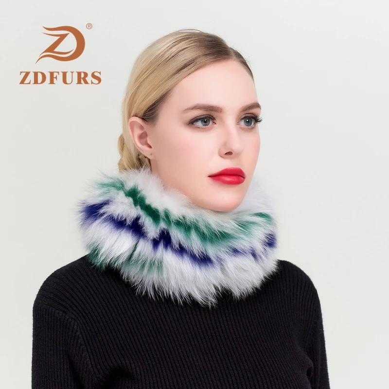 ZDFURS * женский шарф-хомут зима эластичная трикотажная ткань из натурального меха