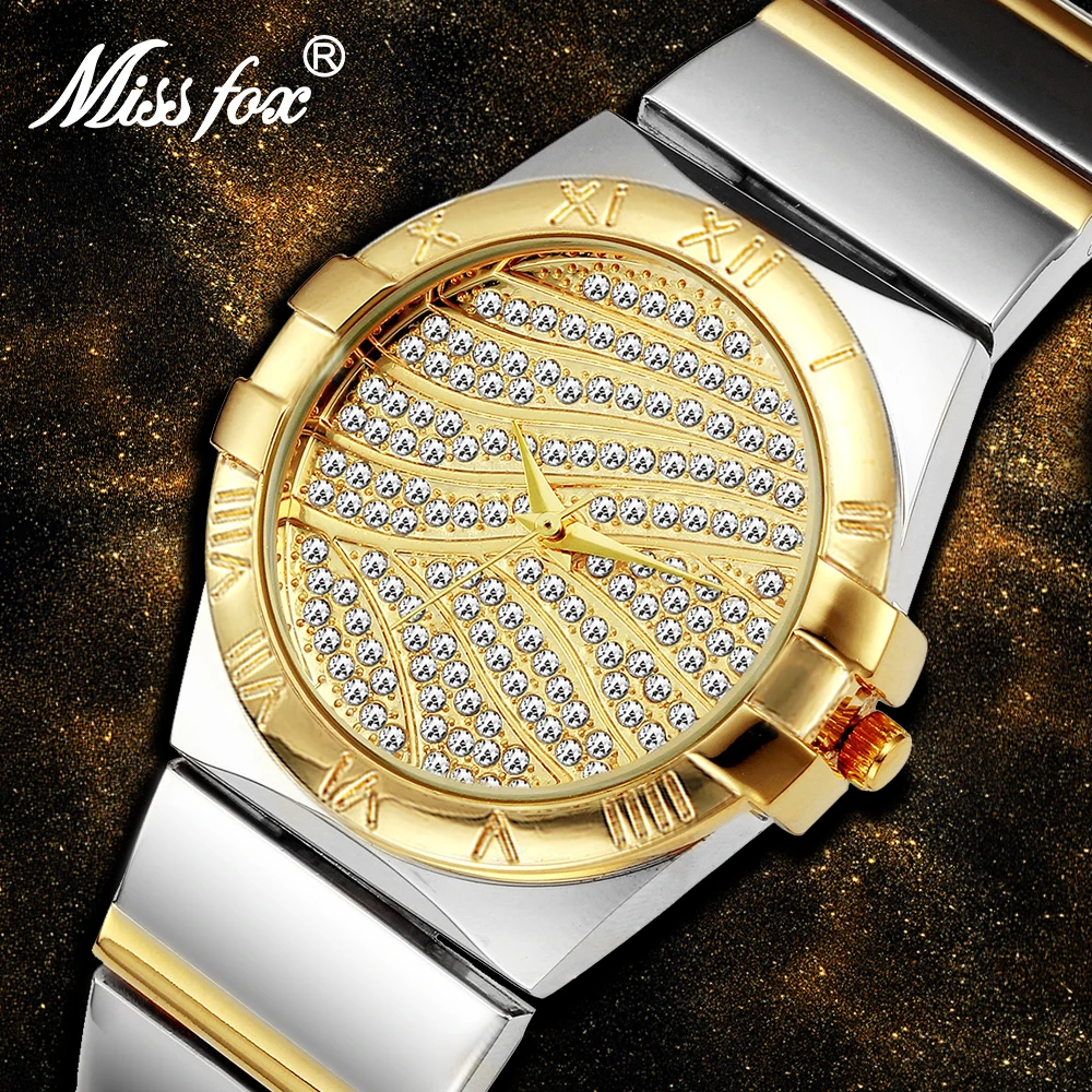 miss fox female watches women wrist luxury 2017 hot ladies watch gold with stones famous brands with logo fashion casual watches free global shipping