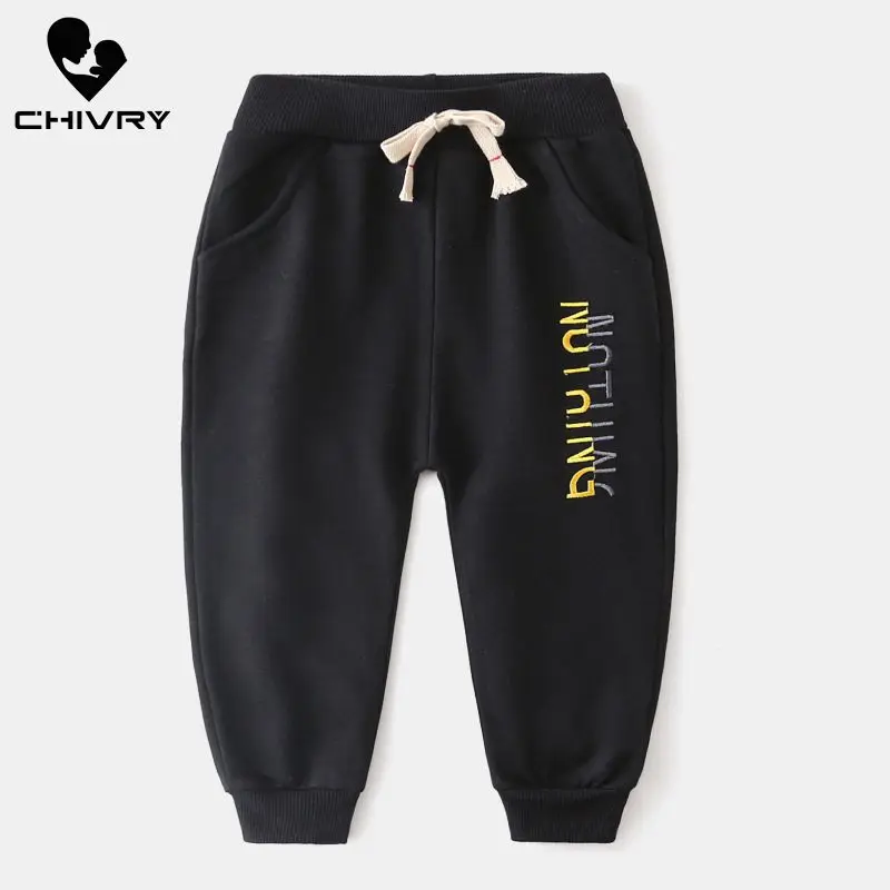 Осень 2019 новинка детские шаровары для мальчиков с буквенной вышивкой спортивные