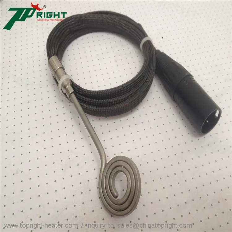 Нагреватель катушки для ногтей ID20mm 120V150W с 5-контактным разъемом xlr черный